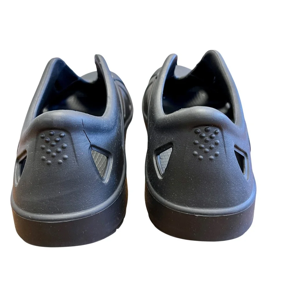 OOFOS‎ OOCandoo Mens Black Recovery Sandals Comfort Shoes Sz 10 AS IS w/ Flaws